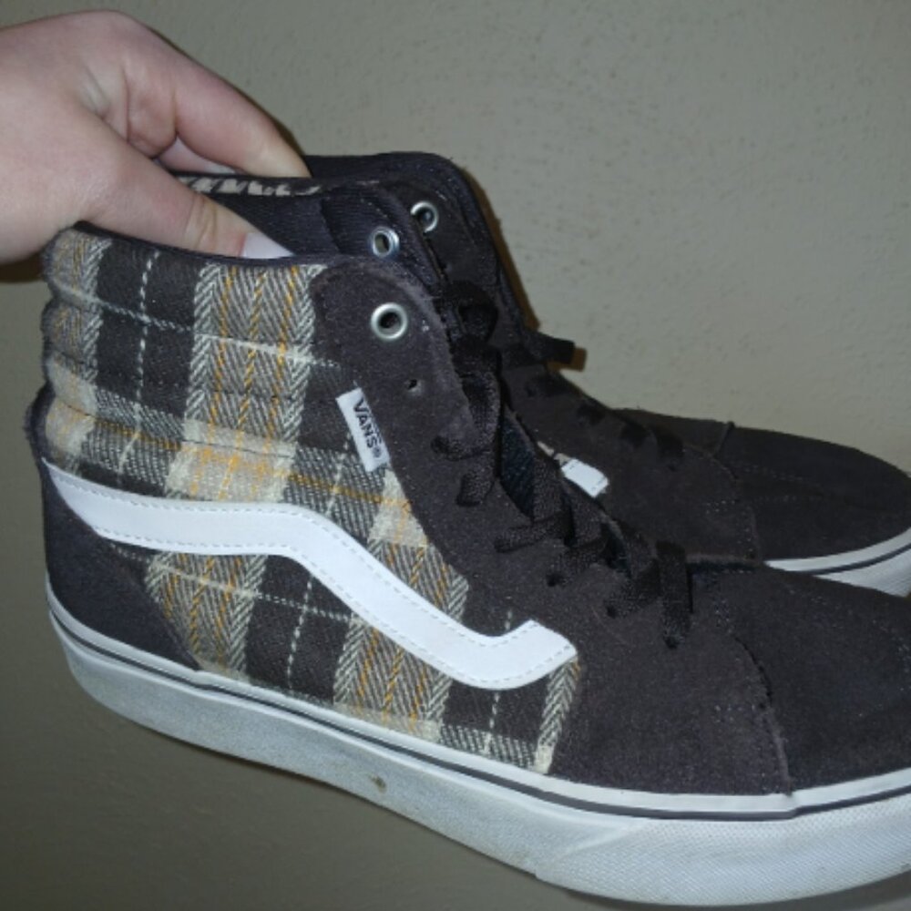 Vans platform brown academia multi pattern shoes (Good condition/barely worn)